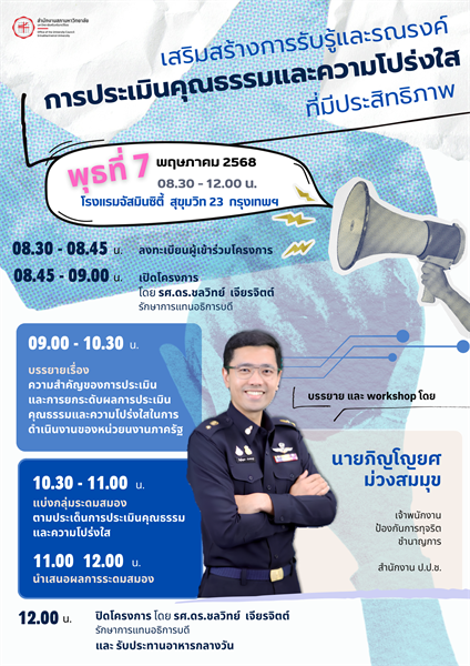 โครงการเสริมสร้างการรับรู้และรณรงค์การประเมินคุณธรรมและความโปร่งใส ที่มีประสิทธิภาพ