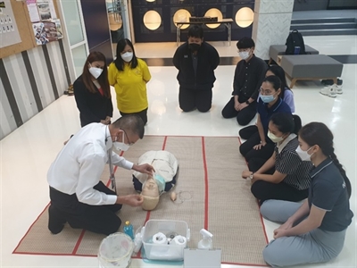โครงการฝึกอบรมให้ความรู้บุคลากรสำนักงานสภามหาวิทยาลัย เรื่อง การปฐมพยาบาลเบื้องต้น และการช่วยชีวิตขั้นพื้นฐานโดยการทำ CPR (cardio pulmonary resuscitation)